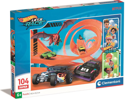 Clementoni puzzle puzzle super color ruote calde, 104st.