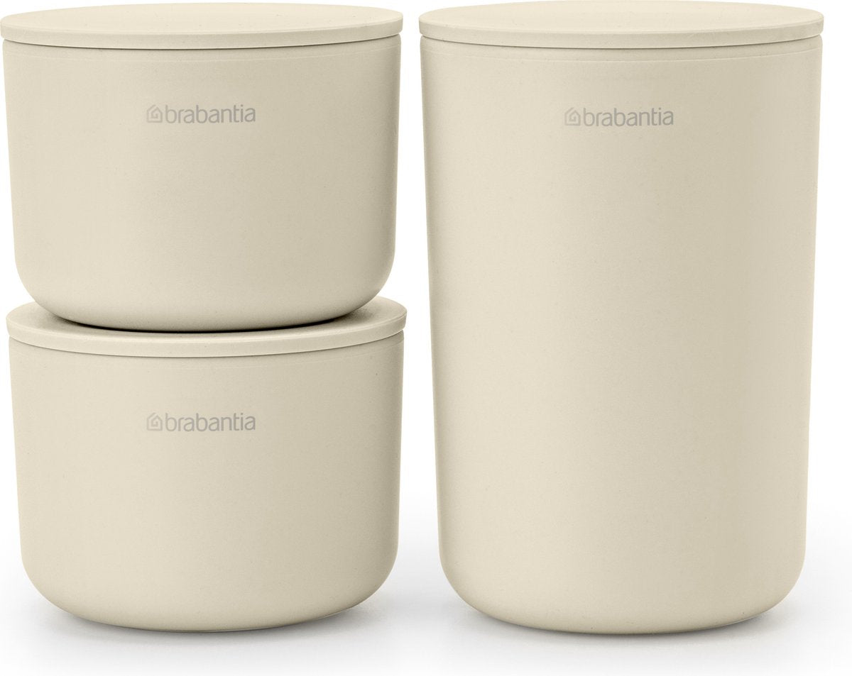 Brabantia renew opbergpotjes set - 3-delig - soft beige