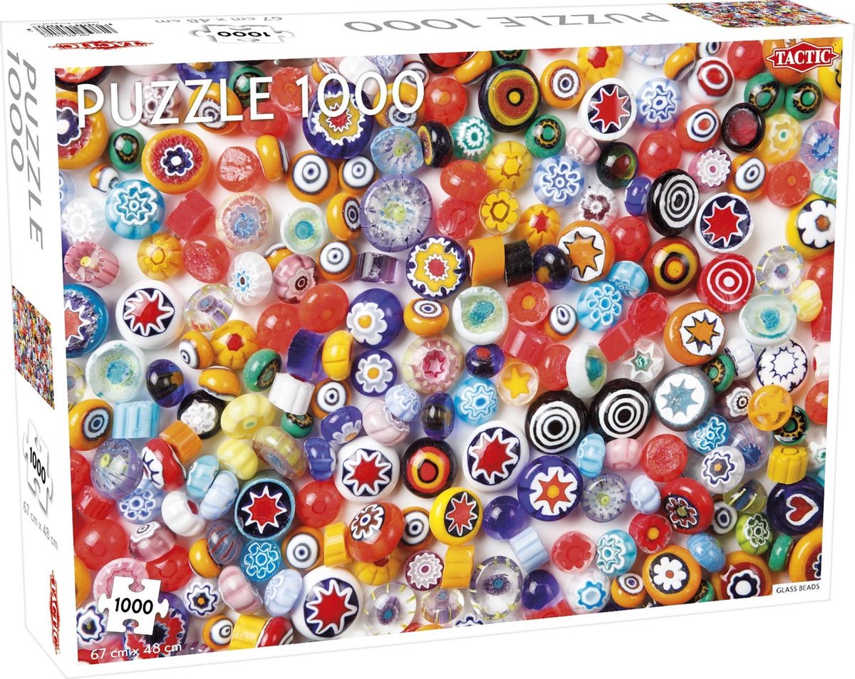 Tactic glass beads pattern – puzzel – 1000 stukjes – kleurrijk patroonontwerp – strak en rustgevend ontwerp – hoogwaardige scandinavische kwaliteit
