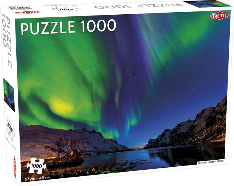 Aurora boreale tattica a tromsø – puzzle – 1000 pezzi – aurora boreale sopra la norvegia – magico paesaggio notturno – alta qualità scandinava