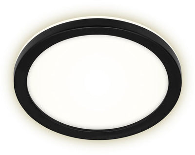 Briloner - Lampada da esterno a LED - Lampada da parete da esterno incl. effetto retroilluminazione, lampada da soffitto per esterni 8 watt, 1.200 lumen, 4.000 kelvin, bianco nero