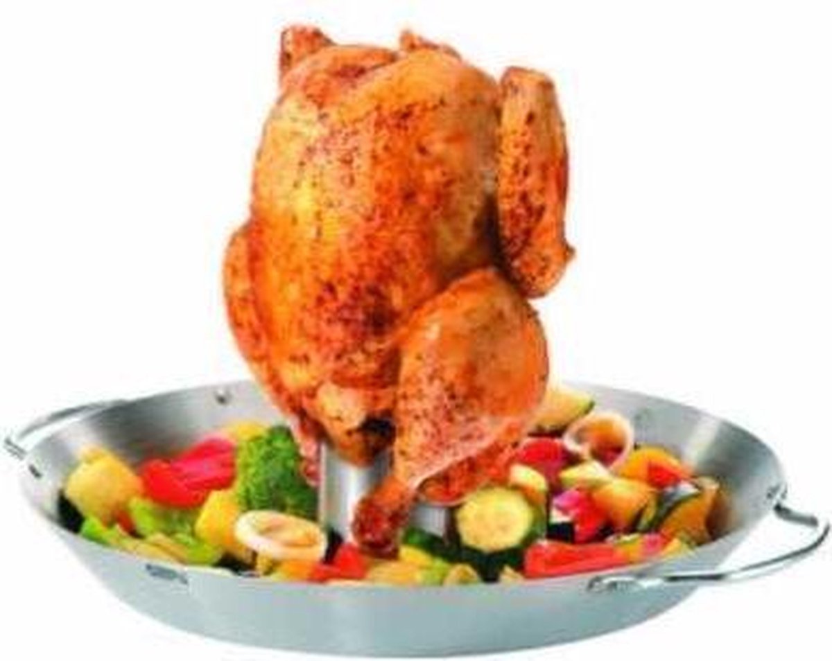 Gefu bbq kippenhouder met aromareservoir 18 x 18 x 12 cm – rvs – voor beer can chicken