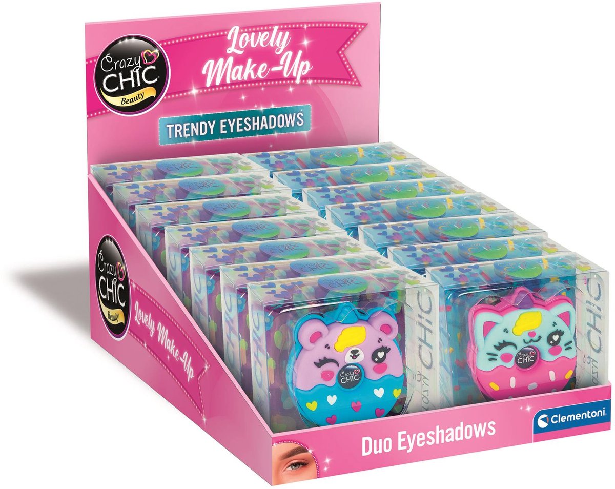 Clementoni Crazy Chic Eye Shadow Animals Donut Blue Pink