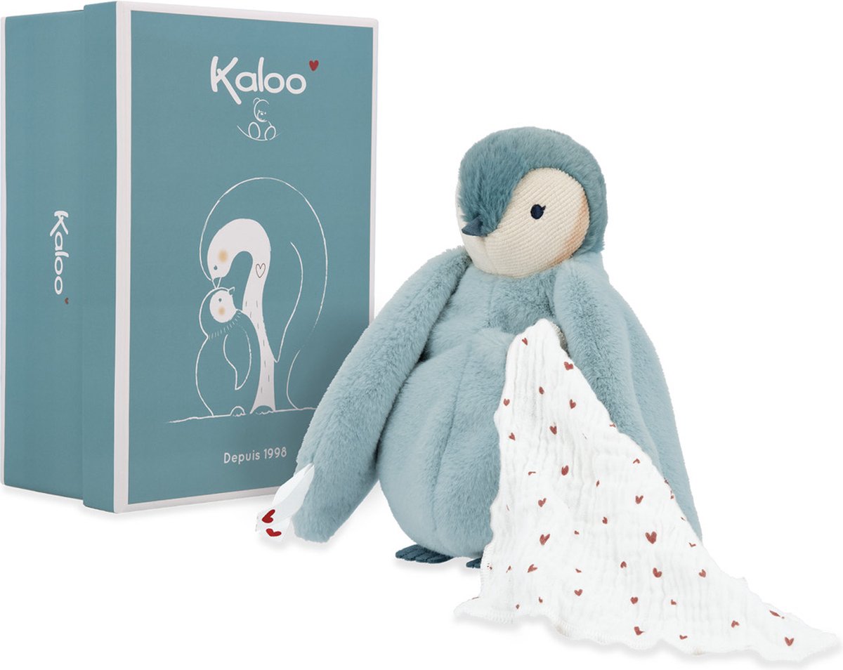 Kaloo - peluche pinguino verde con panno profumato