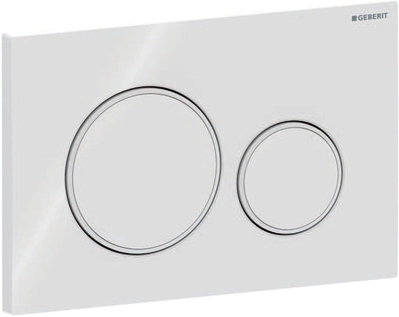 Panel de control Geberit sigma20 - empotrado de 2 botones - botones redondos - blanco blanco mate