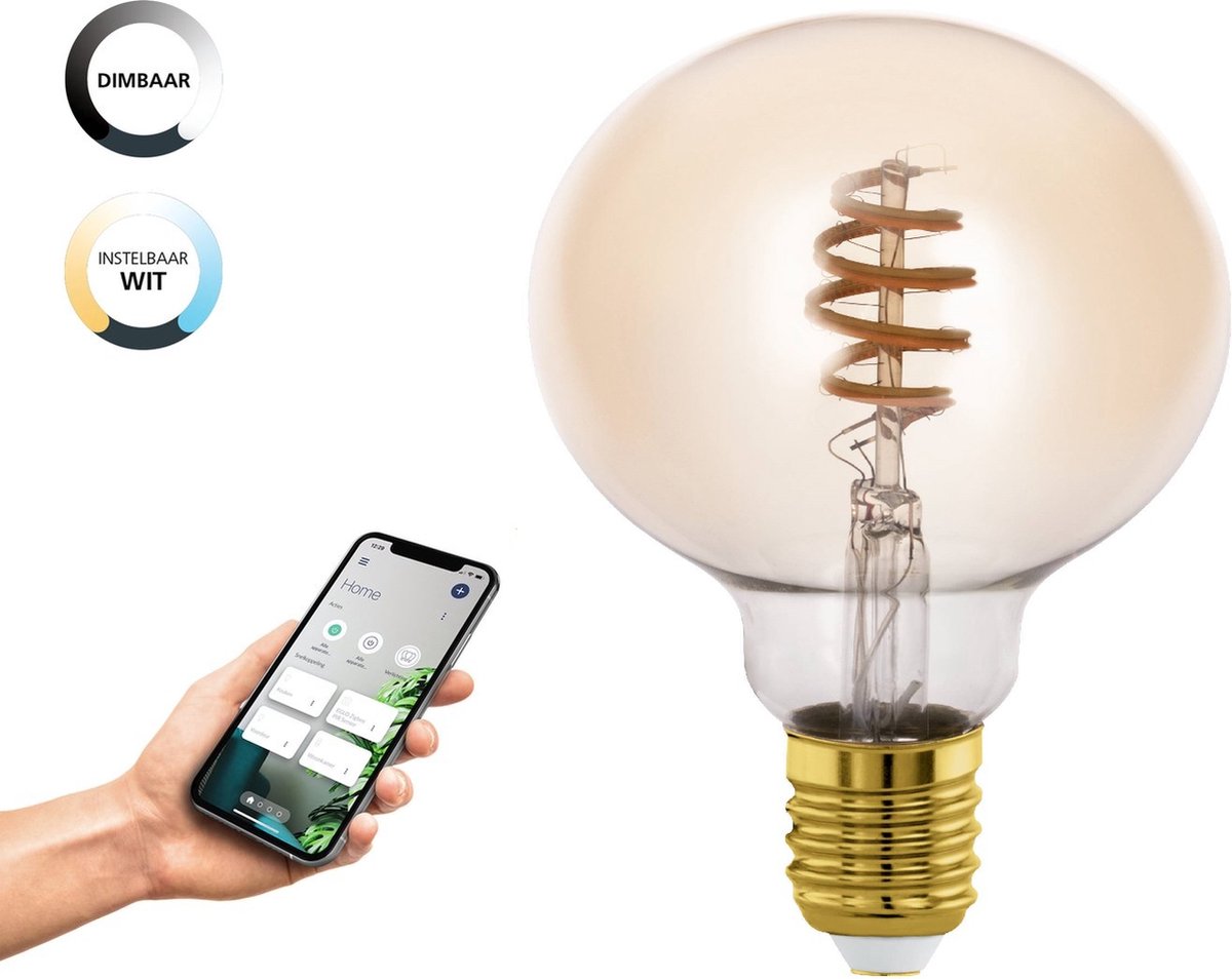 Lampada LED intelligente Eglo connect.z - E27 - ø 9,5 cm - luce bianca regolabile - dimmerabile - zigbee