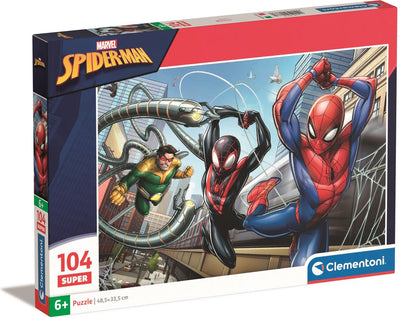 Clementoni - puzzle - 104 pezzi - spiderman marvel - puzzle per bambini - dai 6 anni