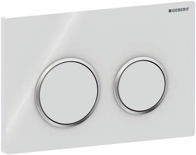 Geberit omega20 control plate - 2-button flush - round - white gloss chrome white