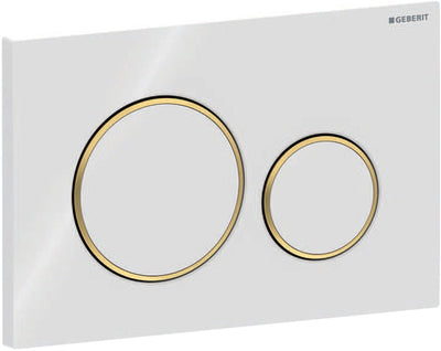 Geberit sigma20 bedieningsplaat - 2-toets spoeling - ronde knoppen - dualflush - wit goud
