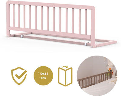 Barandilla de cama de madera Geuther - barandilla de cama - lissi - puerta de seguridad - 110x38cm - rosa
