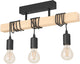 Lampada da soffitto Eglo Townshend - e27 - 55 cm - marrone nero - legno fsc