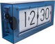 Nexttime big flip clear – table clock – 36 cm – acrylic – blue