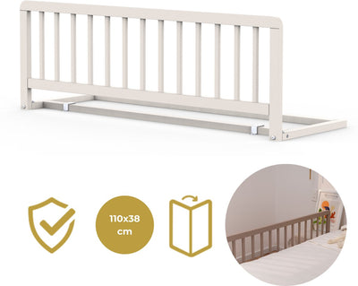 Barandilla de cama de madera Geuther - barandilla de cama - lissi - puerta de seguridad - 110x38cm - color estético - arena