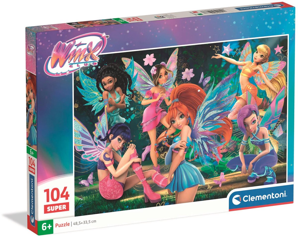 Clementoni - puzzel - 104 stukjes - winx club - super - vanaf 7 jaar
