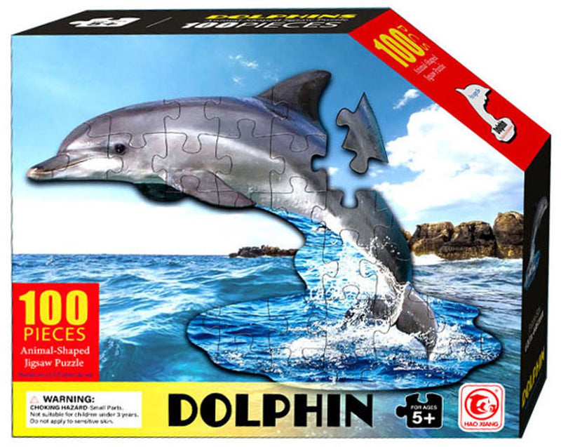 Puzzle con forma de delfín, 100 uds.