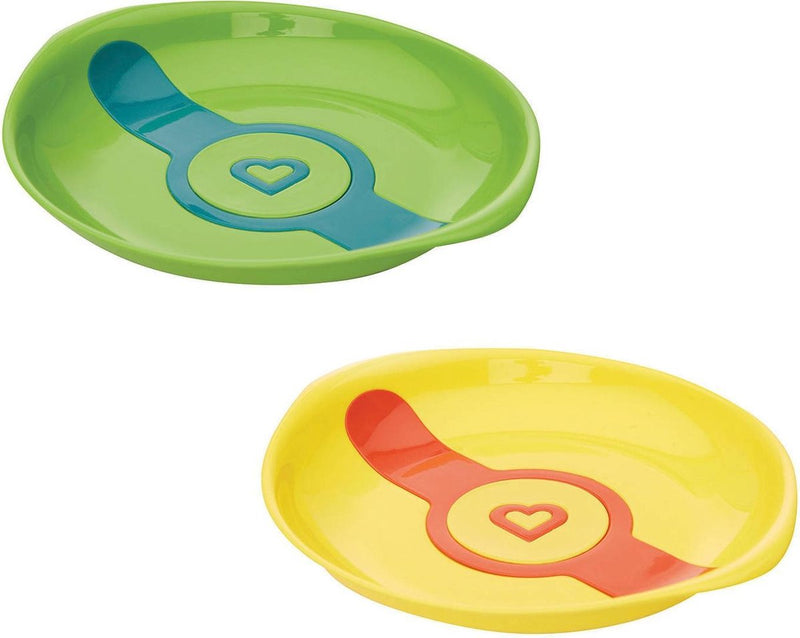 Vajilla infantil Munchkin - platos blancos calientes sensibles al calor - cuencos de comida - por 2 piezas - a partir de 12 meses - aptos para microondas - aptos para lavavajillas - vajilla infantil de 2 piezas