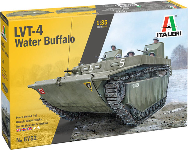 Italeri model kit veicoli militari - 6752 lvt-4 water buffalo (eto) - veicolo militare in plastica - 1:35 - modellismo