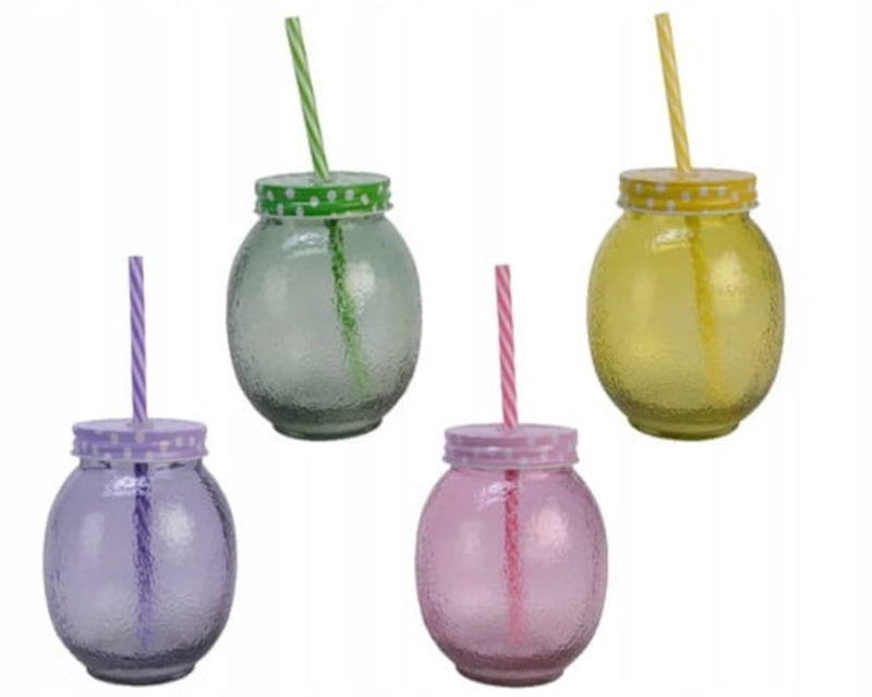 Kaemingk - barattolo di vetro con coperchio - 13,5x10 cm - per bevande - vetro resistente al colore