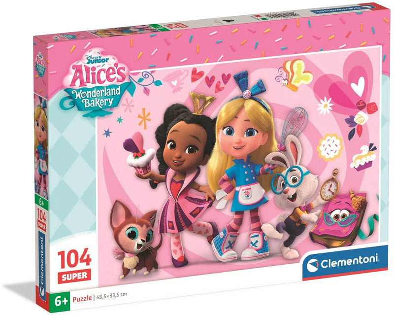 Clementoni - puzzle - 104 pezzi - super alice bread disney - puzzle per bambini - da 6 anni