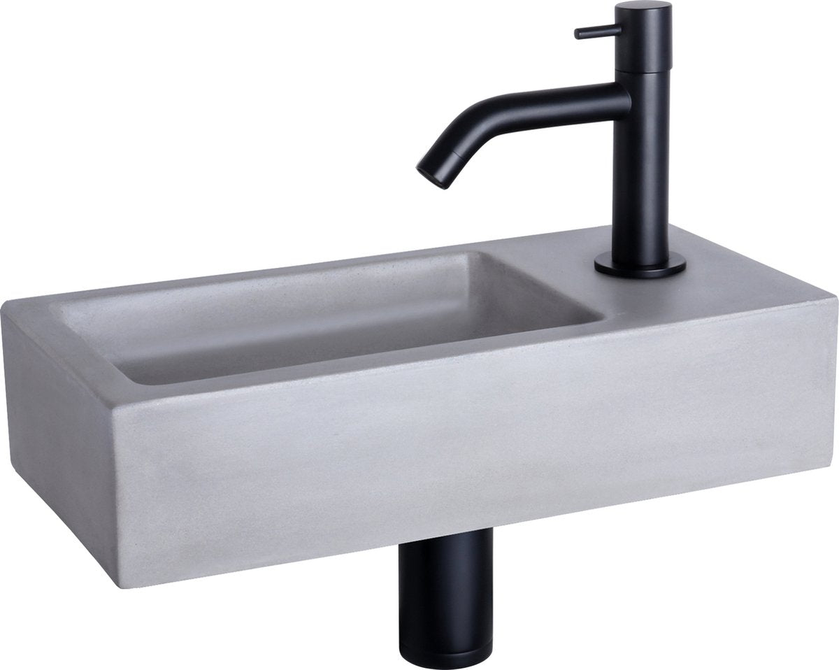 Differnz ravo set fontana cemento grigio chiaro curvo nero opaco