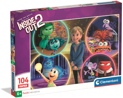 Clementoni - puzzle per bambini - 104 pezzi - tema inside out - puzzle da 6 anni