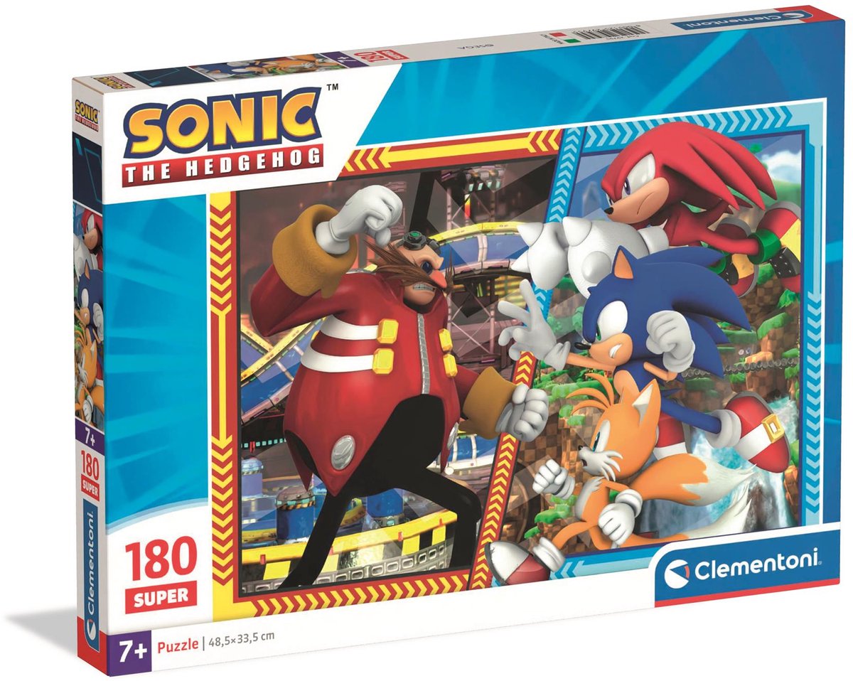 Clementoni - rompecabezas infantil - 180 piezas - super sonic - rompecabezas a partir de 7 años