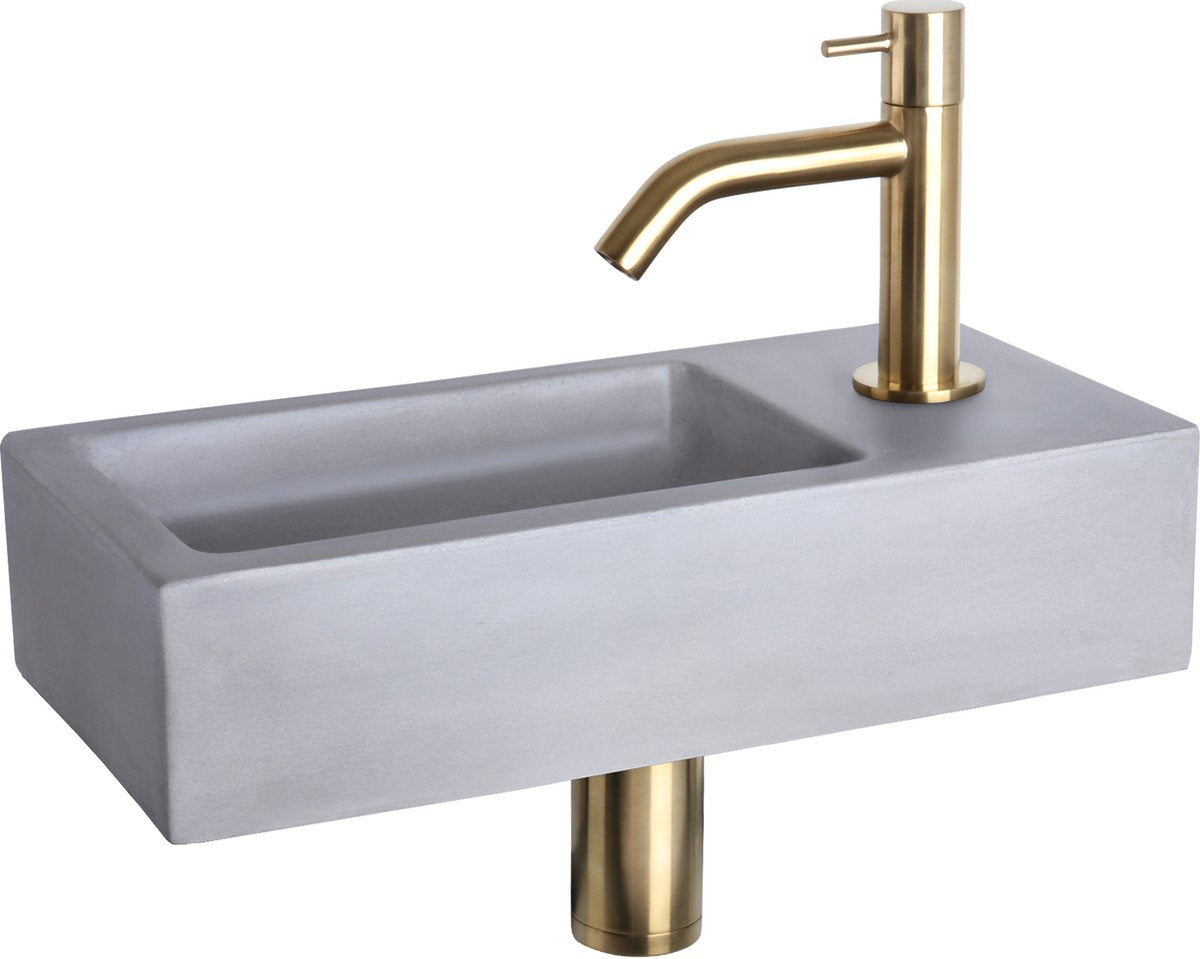 Differnz ravo fonteinset beton licht grijs gebogen mat goud
