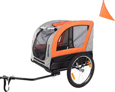 Remolque para bicicleta Flamingo jolene – gris naranja, 77,5 × 58 × 67 cm | Apto para bicicletas eléctricas: ¡capacidad de carga de hasta 40 kg!