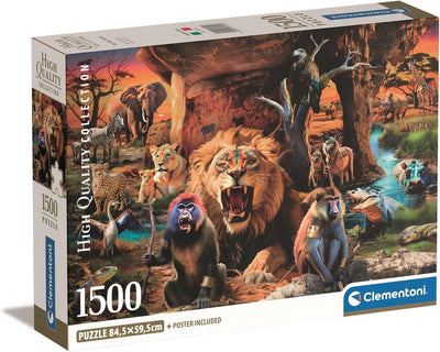 Clementoni - puzzle - 1500 pieces - animals compact box 2024 - puzzle for adults