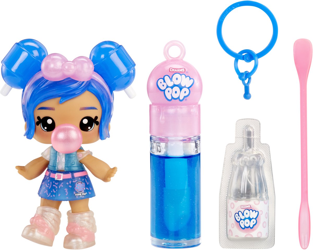 Yummiland lip gloss doll - licensed sweets - blue raspberry blow pop