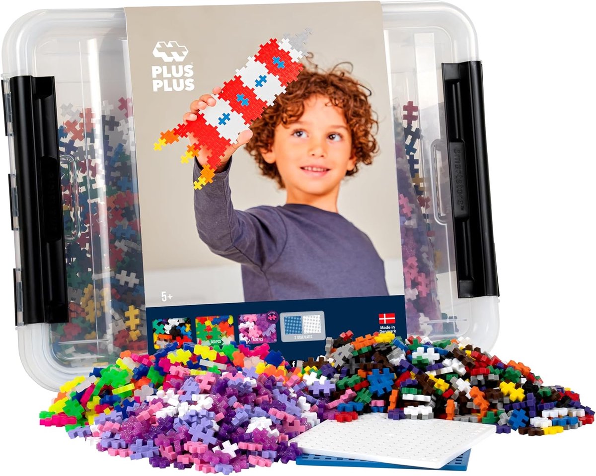 Plus-plus basic opbergbox 2400 delige bouwset - 3406 - bouwspeelgoed - constructiespeelgoed - set met bouwstenen - vanaf 5 jaar