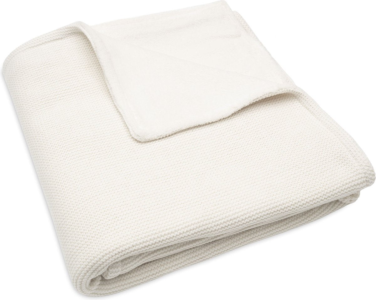 Jollein - coperta culla 100x150 cm maglia basic - coperta per bebè - pile avorio corallo