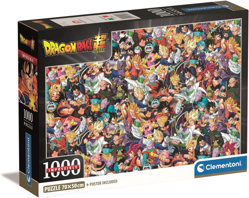 Clementoni - puzzle - 1000 piezas - dragon ball super - imposible - con poster - a partir de 14 años
