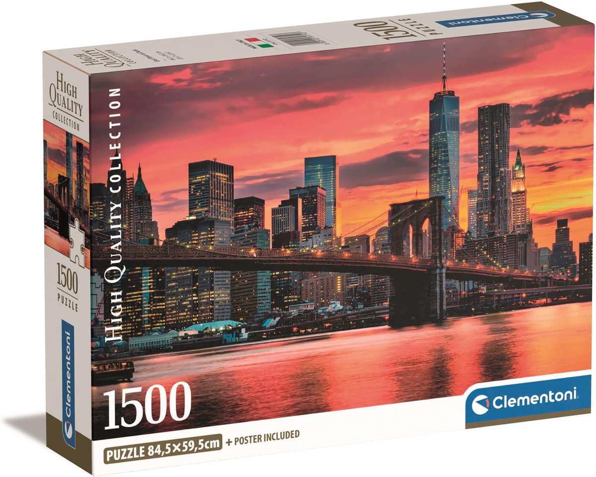 Clementoni - puzzle - 1500 pezzi - East River al crepuscolo - puzzle per adulti
