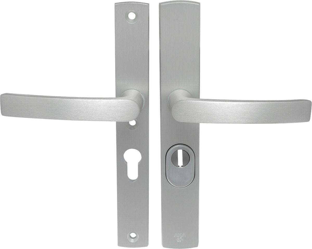 Herraje de seguridad Axa (curve plus) suelo estrecho de aluminio: tirador (modelo bloque) pc55 con protección contra tracción del núcleo skg***
