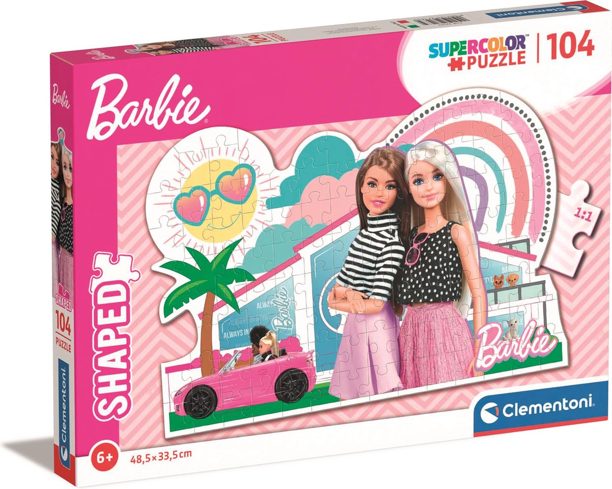 Clementoni Jigsaw Puzzle Super Color - Barbie Pink Auto, 104º.