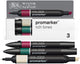 Winsor Newton 0290191 Pro Marker Set 3 Pezzi – Rich Tones – Pennarelli ad Alcool con Doppia Punta