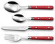 Set posate Amefa saxo rosso bicolore 16 pezzi (25 cm)