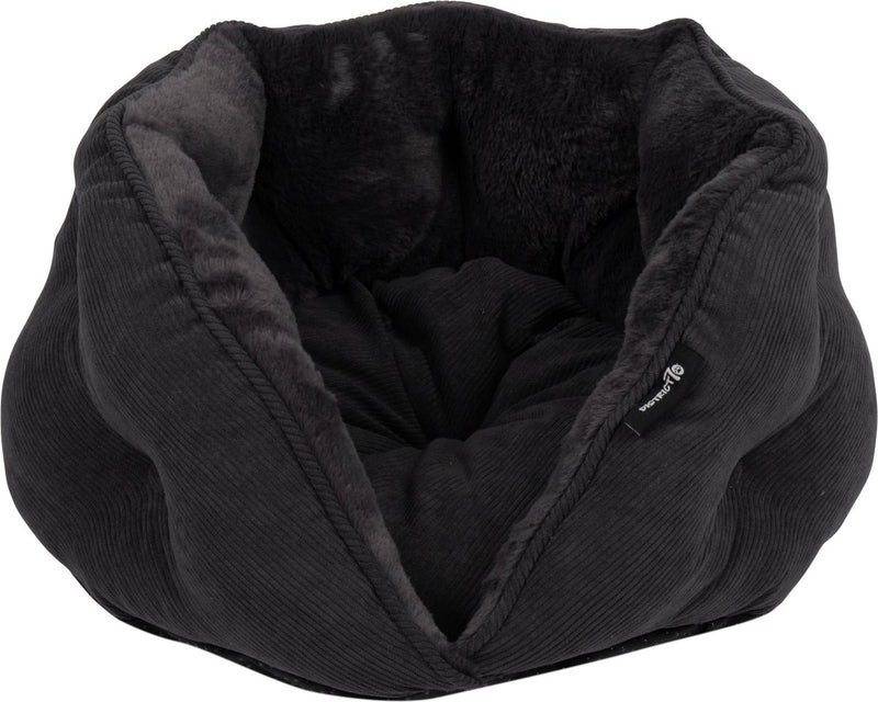 Baboo District 70 tuck - lussuoso cestino per gatti retrò in velluto a coste - grigio scuro - 50x50x30 cm