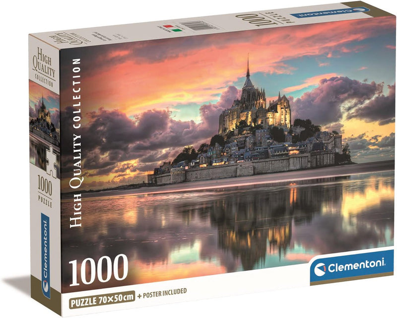 Clementoni - rompecabezas - 1000 piezas - le magnifique mont saint-michel - rompecabezas para adultos - colección de alta calidad
