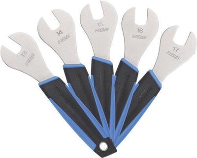 Bbb cycling conussleutel set – 5-delig (13-17mm) – onderhoud: naven, trapassen of pedaallagers – coneset - btl-25s