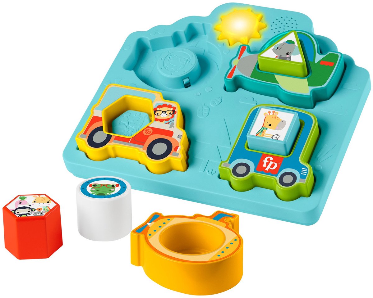 Mattel fisher-price shapes sounds vehicle puzzle with vehicles - shapes - sound - educational toys - baby - toddler
