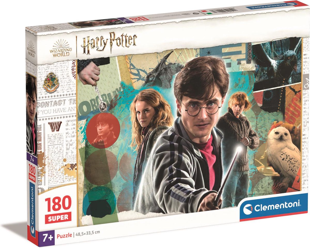 Clementoni - rompecabezas infantil - 180 piezas - harry potter - rompecabezas a partir de 7 años