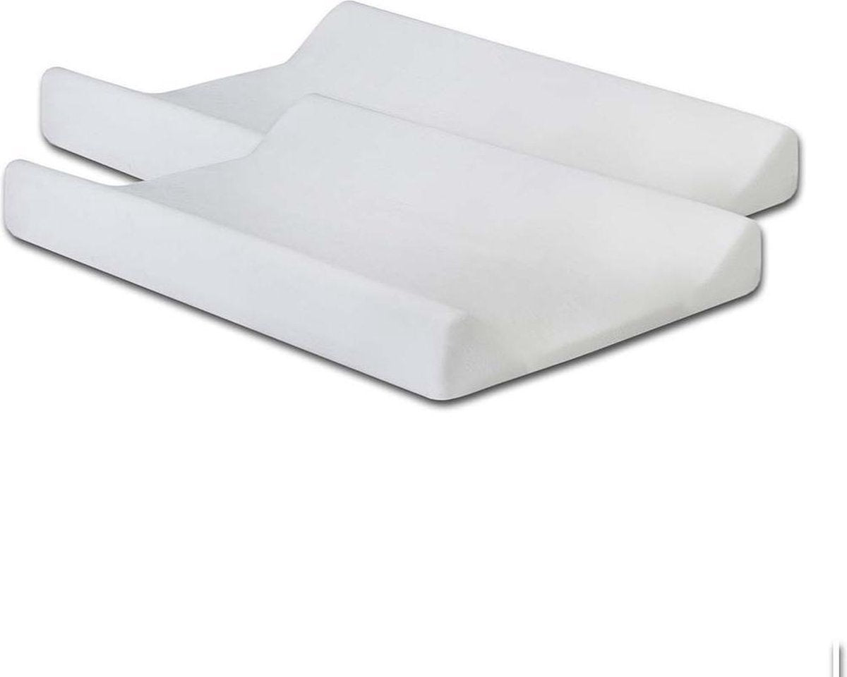 Jollein aankleedkussenhoes badstof 50x70cm - wit - 2 stuks