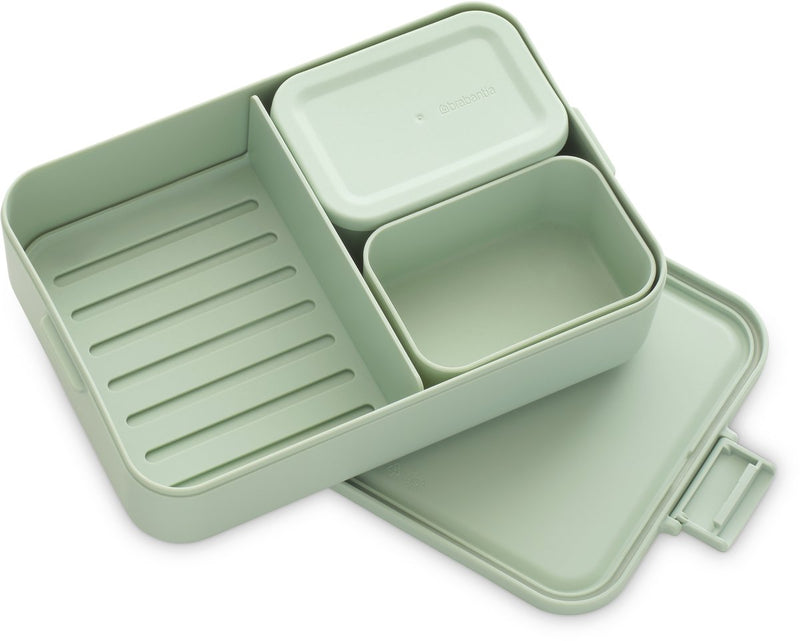 Brabantia make take bento lunchbox broodtrommel - incl bentobox- large - kunststof - jade green