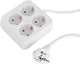 Q-link stekkerdoos - 4-voudig - randaarde - vierkant - 3 x 1.5 mmâ² - 1.5 m - wit