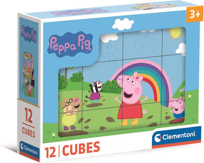 Clementoni - Puzzle 12 blocchi - peppa pig - 6 immagini - da 3 anni