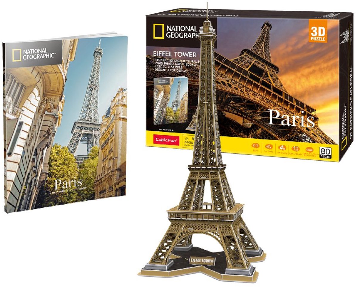 Torre eiffel geografica 3D divertimento cubico divertimento