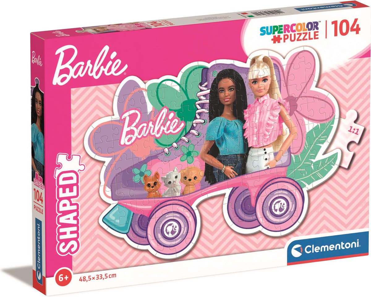 Clementoni - puzzel - 104 stukjes - barbie - kinderpuzzel - vanaf 6 jaar
