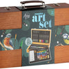 Estuche de dibujo de madera de lujo Creative Craft Group - 92 piezas
